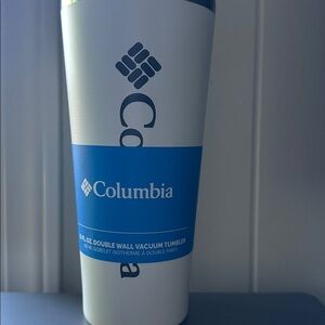 Columbia Blue and White Vacuum Tumbler